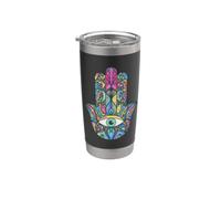 Main de Fatma Protection Mauvais Œil - Style Boho Mandala Gobelet isotherme en acier inoxydable double paroi