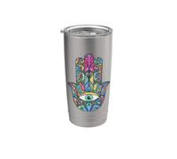 Main de Fatma Protection Mauvais Œil - Style Boho Mandala Gobelet isotherme en acier inoxydable double paroi