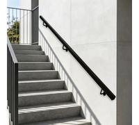 Mains courantes industrielles pour escaliers｜Main courante d'escalier noire | Rampe d'escalier murale pour marches intérieures et extérieures，kit de barre d'appui，fer forgé en métal(60cm)