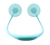 Mains Libres, Double Ventilateurs avec 3 Vitesses et lumières LED - Lampe d'aromathérapie LED, Ventilateur de Cou Suspendu, Ventilateur Rechargeable USB, Mini Ventilateur Paresseux Portable, Rose