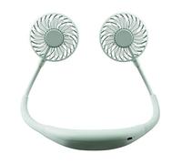 Mains Libres, Double Ventilateurs avec 3 Vitesses et lumières LED - Lampe d'aromathérapie LED, Ventilateur de Cou Suspendu, Ventilateur Rechargeable USB, Mini Ventilateur Paresseux Portable, Rose