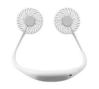 Mains Libres, Double Ventilateurs avec 3 Vitesses et lumières LED - Lampe d'aromathérapie LED, Ventilateur de Cou Suspendu, Ventilateur Rechargeable USB, Mini Ventilateur Paresseux Portable, Rose