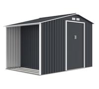 Maison à outils en métal Skagen avec abri à bois 2,8 x 1,9 m Store Boss anthracite