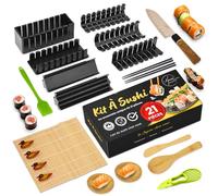 Maison Abodo Kit Sushi Complet Premium avec Moules, Couteau, Tapis en Bambou et Accessoires - Sushi Maker, Sushi Kit et Maki Maison Authentiques - Idéal pour Couples et Familles