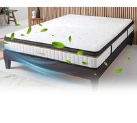 Maison Aubertin Matelas Emeraude 180x200, 24 cm Ép, Lit 2 Personnes, Mémoire de Forme Haute Densité 60 kg/m³, Accueil Moelleux, Soulage Le Mal de Dos, Soutien Ferme et Orthopédique, Chambre Adulte