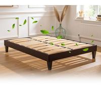 Maison Aubertin Sommier en Kit Tissu Gris - 180 x 200 cm à Latte 2 Personnes en Bois Massif, Structure Robuste avec Pieds Inclus, Montage Facile, Lit Ergonomique, Élégant pour Une Chambre Moderne