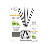 MAISON BERGER - Bouquet Parfumé - Diffuseur Parfum Maison - Fleur de Citronnier - Modèle Glaçon Transparent - 6 Bâtonnets Noirs - 21 cm - Recharge 100 ML - Fabriqué en France