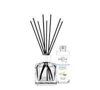 MAISON BERGER - Bouquet Parfumé - Diffuseur Parfum Maison - Musc Cocoon - Modèle Glaçon Transparent - 6 Bâtonnets Noirs - 21 cm - Recharge 100 ml - Diffusion 4 à 6 Semaines - Fabriqué en France