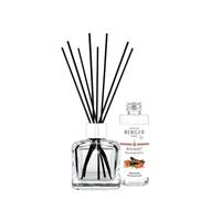 MAISON BERGER Bouquet Parfumé Féérie Boisée Glaçon Transparent, 100 ml | Coffret complet : flacon en verre transparent, 6 bâtonnets et recharge Féérie Boisée 100 ml