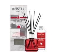 MAISON BERGER Bouquet Parfumé Ma Cuisine Sans Mauvaises Odeurs, 100 ml | Coffret complet : flacon en verre teinté rouge, 6 bâtonnets et recharge Ma Cuisine Sans Mauvaises Odeurs 100 ml