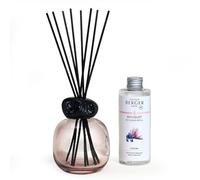MAISON BERGER Bouquet Parfumé Minéral Rose Liliflora 180 ML | Bouquet parfumé Liliflora en verre laqué rose, 180 ml avec 6 brins, diffusion environ 6 semaines