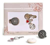 MAISON BERGER - Coffret Diffuseur Voiture Ophelia Argent Gun Metal avec Porte-clés et Recharge Céramique Liliflora - Diffuseur de Parfum à Clipser sur Aérateur - Diffusion Passive Environ 4 Semaines