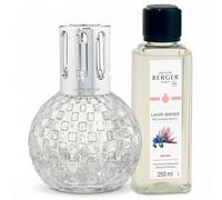 MAISON BERGER - Coffret Lampe Berger Disco - Diffuseur Catalytique - Action Anti-Odeurs & Parfum d’Intérieur - Recharge 250 ML Incluse - 9 × 9 × 12,6 cm (Transparent)