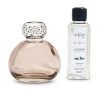 Maison Berger - Coffret Lampe Berger Ophelia avec Recharge 250 ML Incluse - Lampe à Catalyse 2-en-1 pour Purifier et parfumer l’air - Objet déco raffiné - Lumière Florale - Fabriqué en France (Nude)