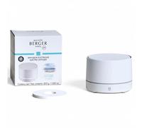 Maison Berger Diffuseur de Parfum Électrique Nomade sans Fil avec Recharge Vent d’Océan, Diffusion Céramique 6 à 8 Semaines - 2 Modes de Diffusion (Blanc)