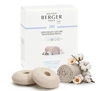 Maison Berger Paris – Recharges Diffuseur Voiture Caresse de Coton – Lot de 2 céramiques