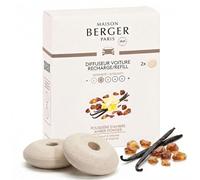 Maison Berger - Recharges Diffuseur Voiture Poussière d'Ambre - Lot de 2 Recharges Céramiques Diffuseur Voiture, Diffusion Passive 4 à 6 Semaines