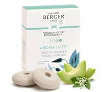 Maison Berger - Recharges Diffuseur Voiture Aroma Happy - Lot de 2 Recharges Céramiques Diffuseur Voiture, Diffusion Passive 4 à 6 Semaines, Fabriqué en France