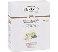 MAISON BERGER Recharge Diffuseur Voiture Angélique Noire, Lot de 2 | Recharge céramique Angélique Noire pour diffuseur voiture, diffusion passive environ 4 à 6 semaines, sans pile ni liquide