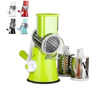 maison culte maisonculte RotoChef - Mandoline a légumes Manuelle Coupe Legumes Multifonctions avec 3 Lames de Tambour Détachables pour Pommes de Terre, Carottes, Fromage, Forte Aspiration