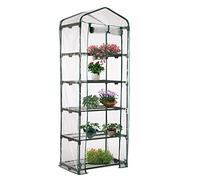 Maison Culture Serre sans Étagère, Porte Enroulable, Plantation tomates, légumes, Couverture en PVC Transparent pour Jardin, Balcon, Aluminium