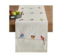Maison d' Hermine Chemin de Table 100% Coton Simple Couche, 150 cm de Long, pour la Maison, la Cuisine, Les Repas, Les fêtes, Les Mariages, Printemps Été (Birdies on Wire, 50 cm x 150 cm)