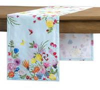 Maison d' Hermine Chemin de Table 100% Coton Simple Couche, 150 cm de Long, pour la Maison, la Cuisine, Les Repas, Les fêtes, Les Mariages, Printemps Été (Jardin D'Ete - Mint, 50 cm x 150 cm)