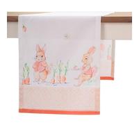 Maison d' Hermine Chemin de Table 100% Coton Simple Couche, 150 cm de Long, pour la Maison, la Cuisine, Les Repas, Les fêtes, Les Mariages, Printemps Été (Bunny Party , 50 cm x 150 cm)