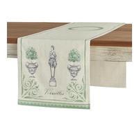 Maison d' Hermine Chemin de Table 100% Coton Simple Couche, 150 cm de Long, pour la Maison, la Cuisine, Les Repas, Les fêtes, Les Mariages, Printemps Été (Jardin du Roy, 50 cm x 150 cm)