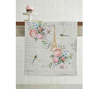 Maison d' Hermine Chemin de Table 100% Coton Simple Couche, 150 cm de Long, pour la Maison, la Cuisine, Les Repas, Les fêtes, Les Mariages, Printemps Été (Champ De Mars, 50 cm x 150 cm)