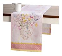 Maison d' Hermine Chemin de Table 100% Coton Simple Couche, 150 cm de Long, pour la Maison, la Cuisine, Les Repas, Les fêtes, Les Mariages, Printemps Été (Easter Zest, 50 cm x 150 cm)