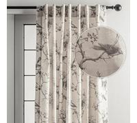 Maison d' Hermine Curtains for Living Room 100% Cotton 124 inch Length One Panel Light Filtering Curtains for Bedroom Windows with Rod and Loop Pockets Drapes (Turin, 50" W x 124" L)