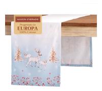 Maison d' Hermine Fairytale Forest Chemin de Table 100 % Coton pour fêtes, dîners, Vacances, Cuisine, Thanksgiving, Noël (50cm x 150cm)