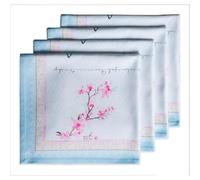 Maison d' Hermine Lot de 4 Serviettes de Table 100% Coton, carrées, réutilisables et lavables, pour Un Usage Quotidien, dîner, Mariage Printemps Été (Blossoms in Spring, 45 cm x 45 cm)