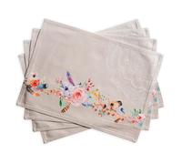 Maison d' Hermine Sets de Table 100% Coton (33 cm x 48 cm, Lot de 4) | Lavable et Réutilisable pour la cuisine la salle à manger les mariages les fêtes décorations Printemps-Été - Ibiza - Beige