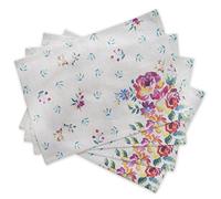 Lot de sets de table en coton pour la table de salle à manger | Cuisine | Mariage | Au quotidien | Pique-nique | Printemps/été (33 cm x 48 cm) Fête des Mères