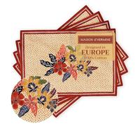 Maison d' Hermine Sets de table 100 % coton, lot de 4 napperons lavables en tissu, napperons réutilisables pour décorations de Thanksgiving Noël, cuisine, dîner, fête, mariage, restaurant (Kalahari