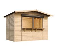Maison de jardin en bois, étal de marché en bois 263 x 336 cm 6 m2 - beige