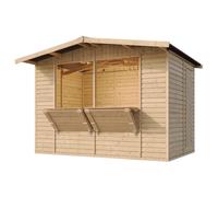 Maison de jardin en bois, étal de marché en bois h232x336x263 cm 6m2 - beige