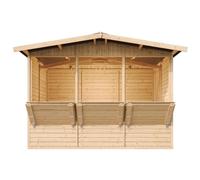 Maison de jardin en bois, étal de marché en bois h232x336x263 cm 6m2 - beige