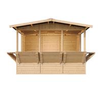 Maison de jardin en bois, étal de marché en bois h232x336x263 cm 6m2 - beige