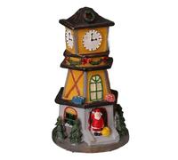 Maison de Noël illuminée, torre de la table d'artisanat Craft Clock | Centroprovio Decorative Watch for Studio Camera Family Hall Showcase | Montres de la tour de décoration de Noël