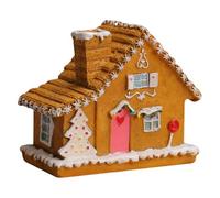 Maison de village de Noël miniature en pain d'épice Figurine de collection avec lumière LED