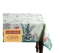Maison d'Hermine Nappe rectangulaire 100% Coton 180 cm x 140 cm, Réutilisable, idéal au Quotidien, pour Les Repas, Les fêtes et la Cuisine Printemps/été (Tropiques)