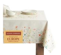 Maison d'Hermine Nappe rectangulaire 100% Coton 220 cm x 160 cm, Réutilisable, idéal au Quotidien, pour Les Repas, Les fêtes et la Cuisine Printemps/été (Colmar)