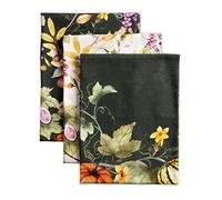 Maison d'Hermine Pumpkin Garden Lot de 3 torchons de cuisine, bar multi-usages doux et absorbants 100 % coton - Printemps/été - 50 x 70 cm - Vert foncé