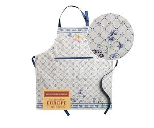Maison d'Hermine Tablier 100% coton, 1 pièce, tour de cou réglable, avec poche centrale et longs liens pour femmes, hommes et chefs