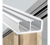 Maison et Cuisine, Quincaillerie pour Portes coulissantes, Rail pour Porte coulissante, Ensemble de Rails à Double Galet Coulissant, 520 cm, 450 cm, 3