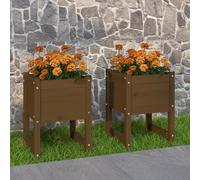 Maison Exclusive - 2 bacs à plantes, couleur miel, 40 x 40 x 52,5 cm, bois massif de pin