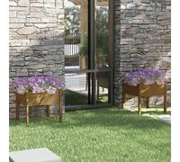 Maison Exclusive - 2 bacs à plantes, couleur miel, 70 x 70 x 70 cm, bois massif de pin